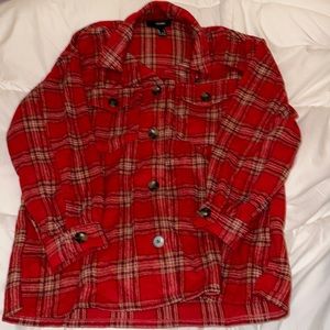 Red plaid shacket